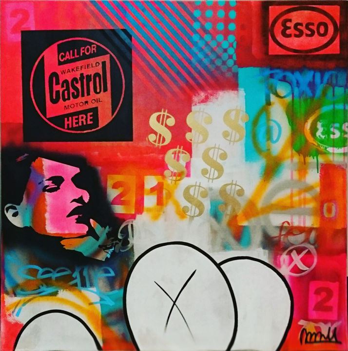 Schilderij getiteld "L'essence de la vie" door Mc_garbage, Origineel Kunstwerk, Acryl