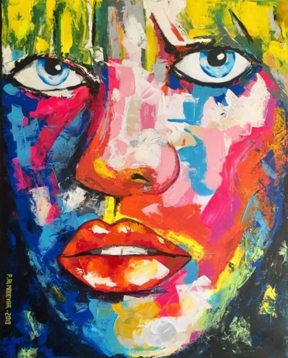 Peinture intitulée "Louise 1" par Patrice Almodovar, Œuvre d'art originale, Acrylique Monté sur Châssis en bois