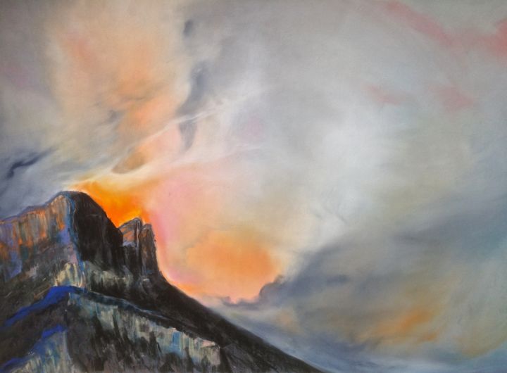 Peinture intitulée "Dent de crolles" par Anne Lespagnol, Œuvre d'art originale, Pastel