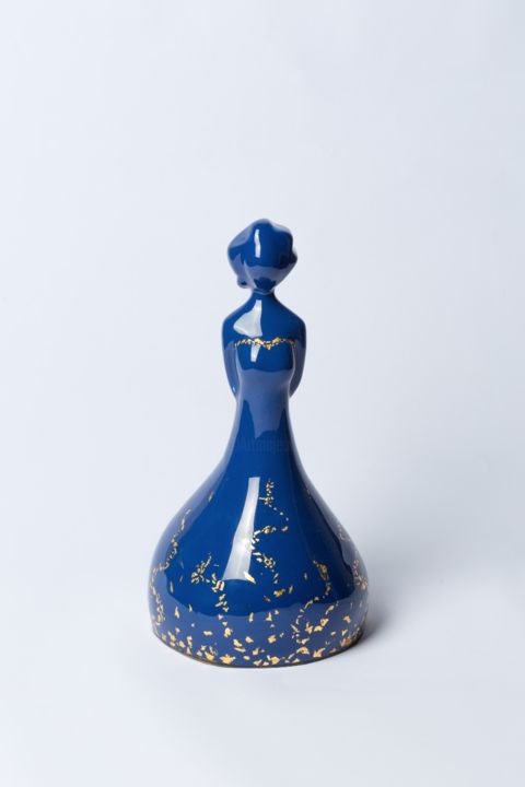 Sculpture intitulée "LADY BLUE" par Grace, Œuvre d'art originale, Résine