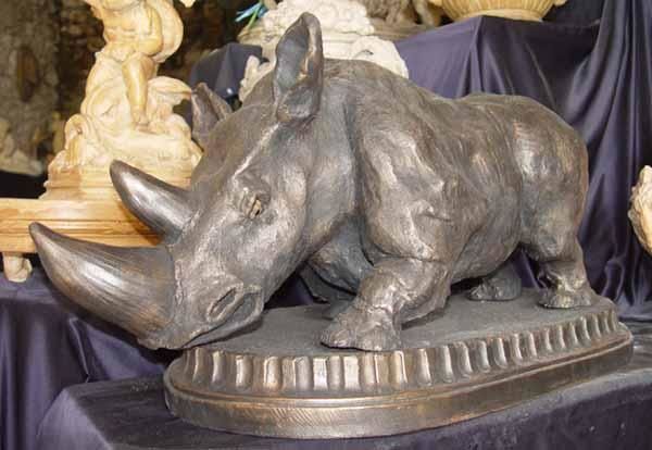 Sculpture titled "rhino" by Pierre Campo, Original Artwork, Ceramics