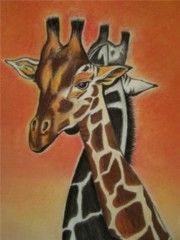 图画 标题为“Girafe” 由Catherine Allais Jourdain, 原创艺术品