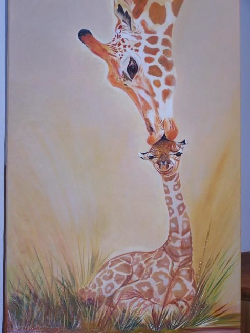 图画 标题为“girafe” 由Catherine Allais Jourdain, 原创艺术品