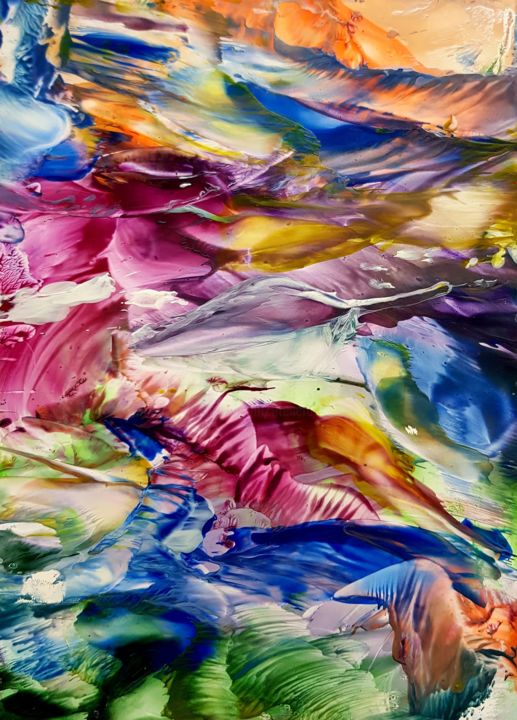 Pittura intitolato "Color explosion" da Atelier De Ijsvogel, Opera d'arte originale, Encausti