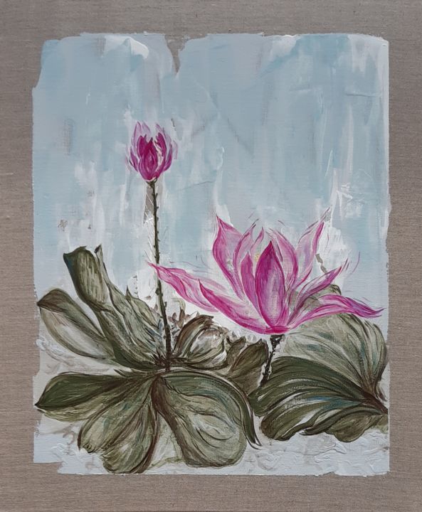 Peinture intitulée "LOTUS" par Lucile Plancke Delassus, Œuvre d'art originale, Acrylique