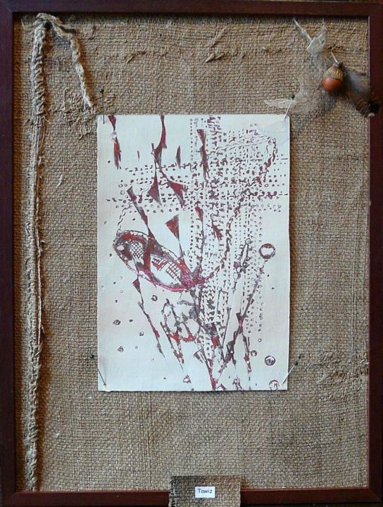 Картина под названием "tawiz" - Martine Sezer, Подлинное произведение искусства, Темпера Установлен на Другая жесткая панель