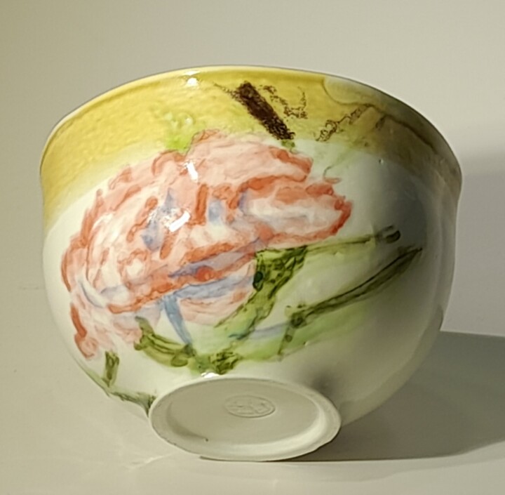 Design intitolato "Bol en porcelaine p…" da Bas Van Zuijlen, Opera d'arte originale, Ceramica