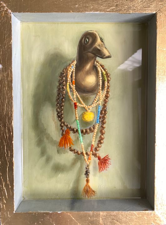 Painting titled "Shaman" by Robert Inestroza, Original Art, Oil