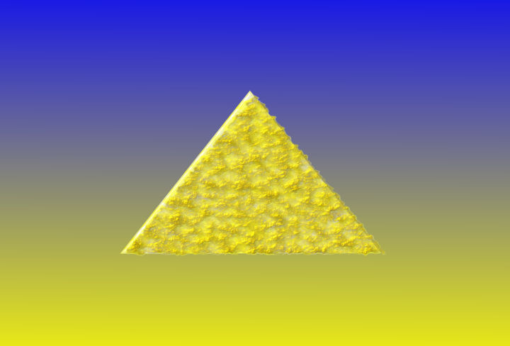 Digitale Kunst getiteld "Goldene Pyramide" door Maximilian Ludwig, Origineel Kunstwerk, Digitaal Schilderwerk