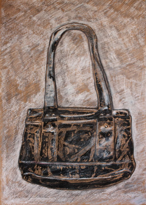 Drawing titled "Sac Guess 4" by Atelier N N . Art Store By Nat, Original Artwork, Acrylic