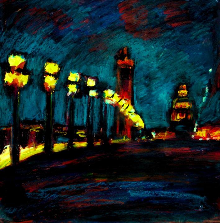 Painting titled "Invalides, Paris" by Atelier N N . Art Store By Nat, Original Artwork, Acrylic