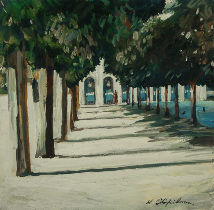 Painting titled "Palais royal 2, 30x…" by Atelier N N . Art Store By Nat, Original Artwork, Acrylic