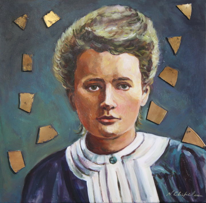 Painting titled "Marie Curie. Série…" by Atelier N N . Art Store By Nat, Original Artwork, Acrylic