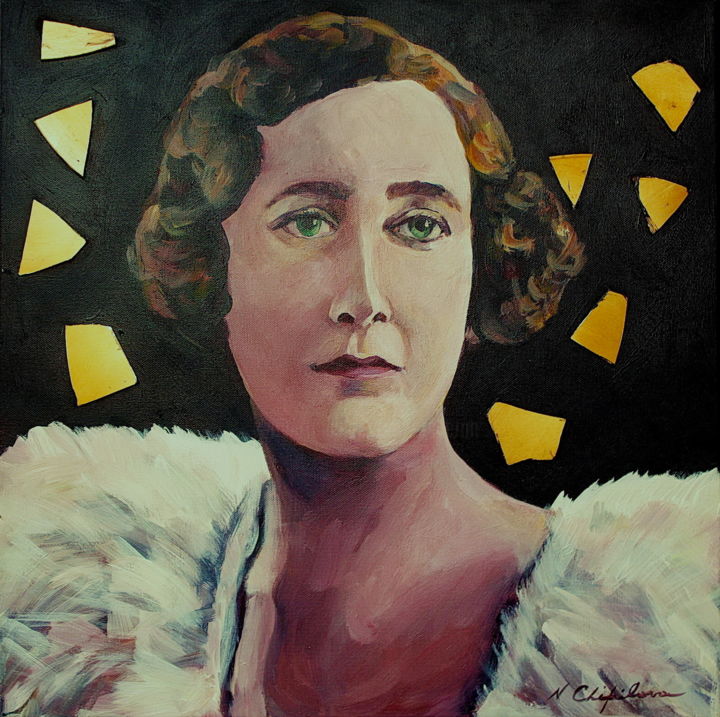 Painting titled "Agatha Christie. Sé…" by Atelier N N . Art Store By Nat, Original Artwork, Acrylic