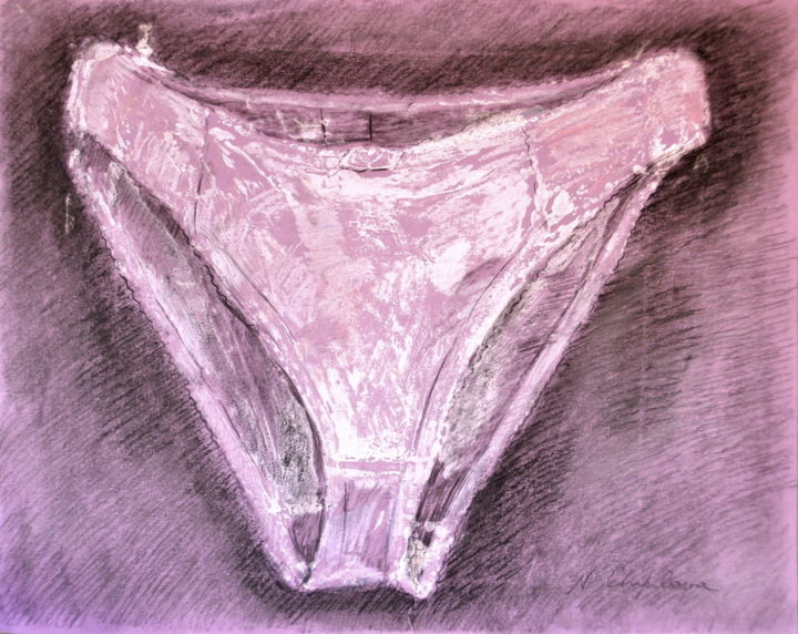 Painting titled "Lilac Panties 1" by Atelier N N . Art Store By Nat, Original Artwork, Acrylic