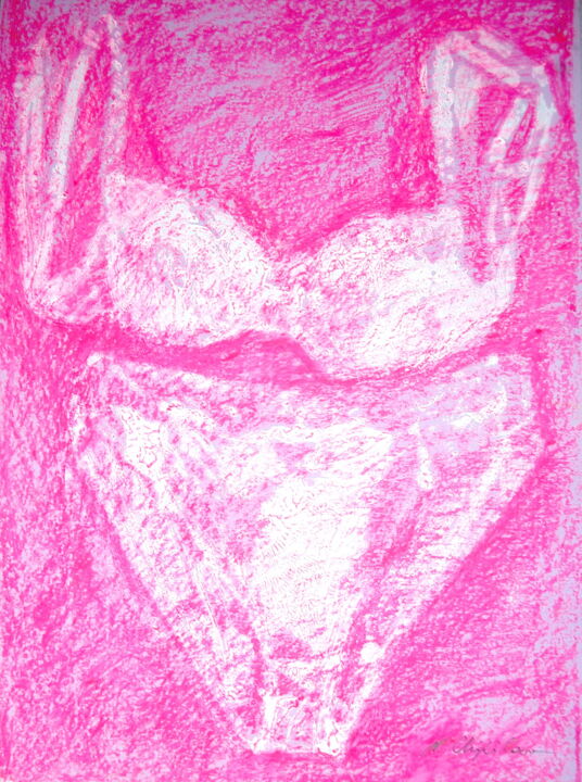 Pintura intitulada "Pink underwear" por Atelier N N . Art Store By Nat, Obras de arte originais, Acrílico