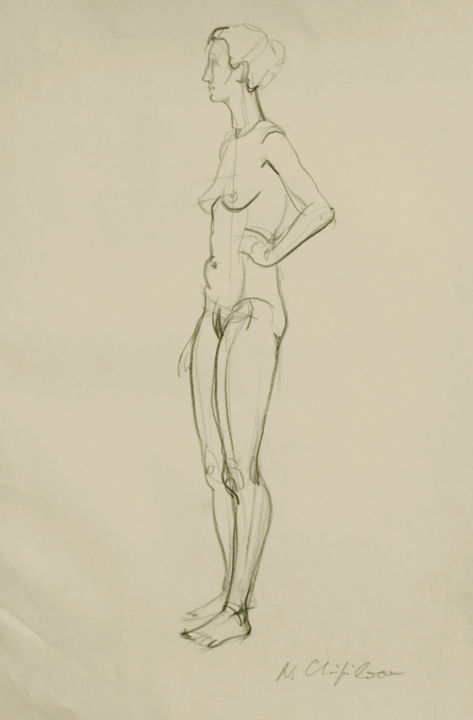 Drawing titled "Etude de Nu 9, 42x2…" by Atelier N N . Art Store By Nat, Original Artwork, Graphite