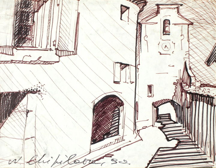 「Roussillon」というタイトルの描画 Atelier N N . Art Store By Natによって, オリジナルのアートワーク, マーカー