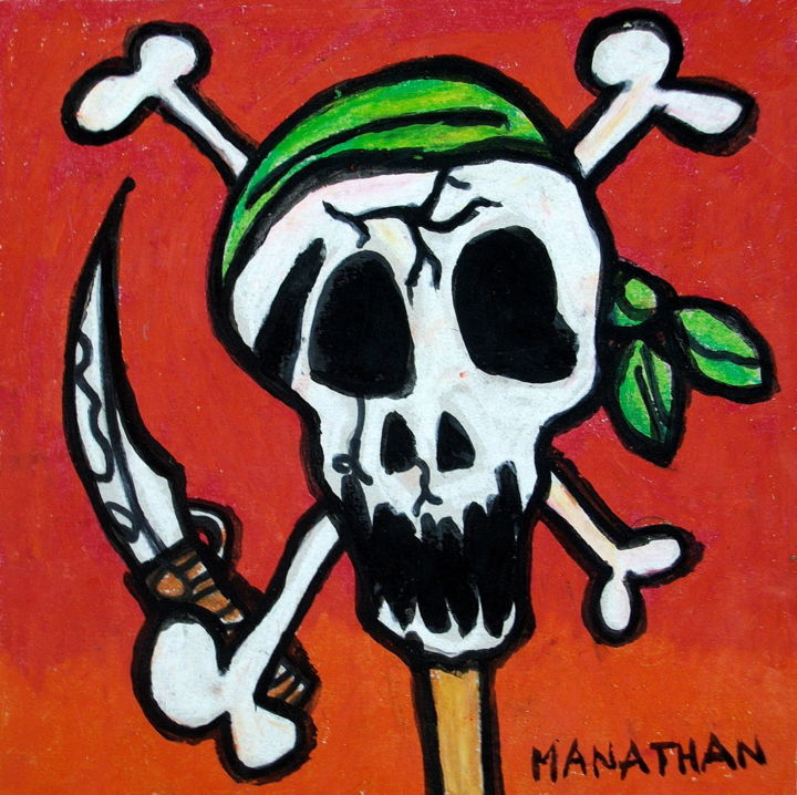 Peinture intitulée "Vanité. Pirates" par Atelier N N . Art Store By Nat, Œuvre d'art originale, Acrylique