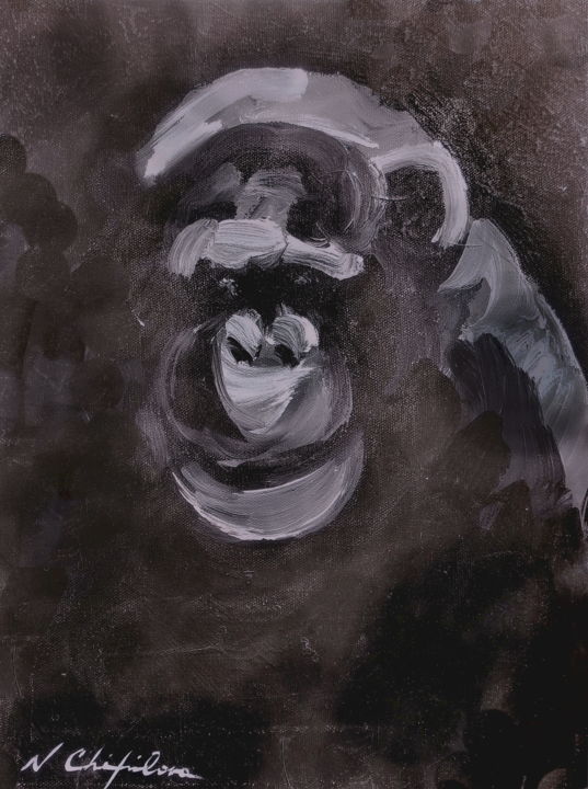 Peinture intitulée "Chimpanzé (série no…" par Atelier N N . Art Store By Nat, Œuvre d'art originale, Acrylique