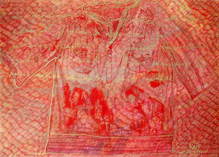 Peinture intitulée "Ma Chemise rouge" par Atelier N N . Art Store By Nat, Œuvre d'art originale, Acrylique
