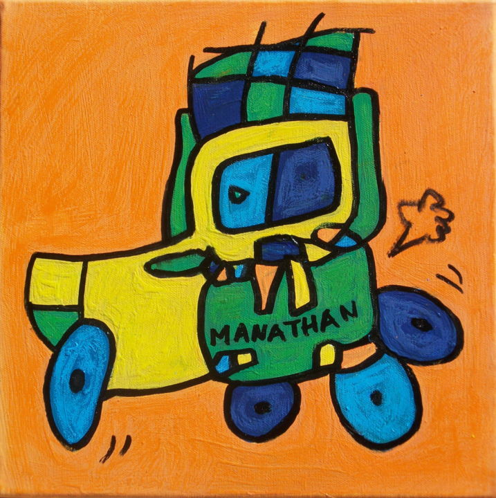 Peinture intitulée "Camion" par Atelier N N . Art Store By Nat, Œuvre d'art originale, Acrylique