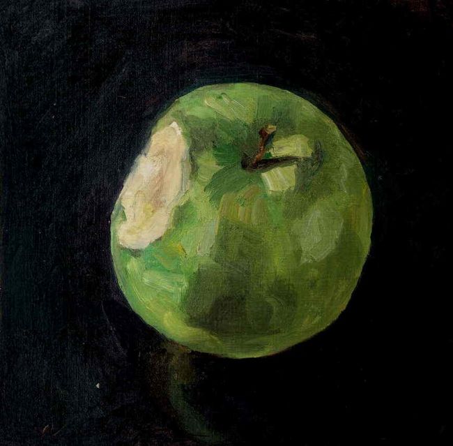 Pittura intitolato "Juste pomme 2" da Atelier N N . Art Store By Nat, Opera d'arte originale, Olio