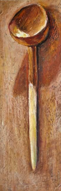 Malerei mit dem Titel "Cuillère en bois" von Atelier N N . Art Store By Nat, Original-Kunstwerk, Öl