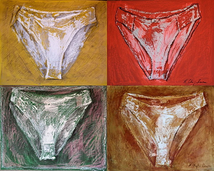 Pittura intitolato "Panties, exemple of…" da Atelier N N . Art Store By Nat, Opera d'arte originale, Acrilico