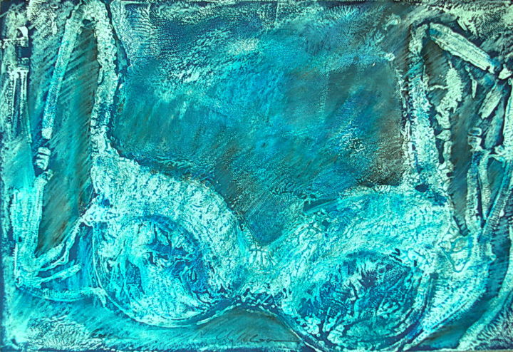 Painting titled "Blue ice bra" by Atelier N N . Art Store By Nat, Original Artwork, Acrylic