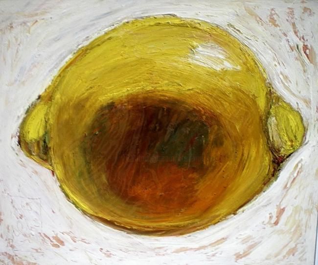 Peinture intitulée "Citron jaune" par Atelier N N . Art Store By Nat, Œuvre d'art originale, Acrylique