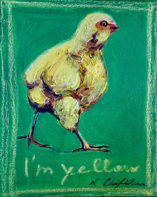 Peinture intitulée "i'm yellow" par Atelier N N . Art Store By Nat, Œuvre d'art originale, Huile