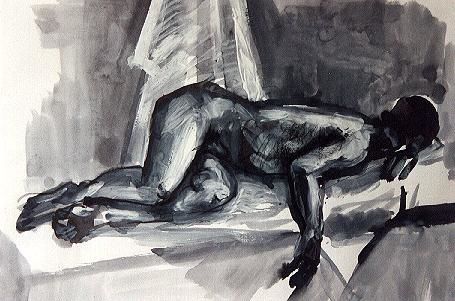 Pintura titulada "Etude de nu, L'Homm…" por Atelier N N . Art Store By Nat, Obra de arte original, Tinta