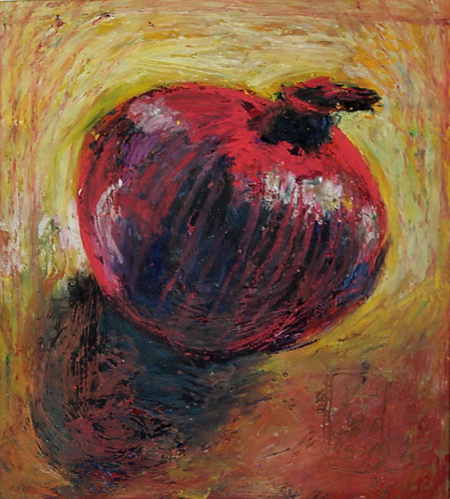Peinture intitulée "Oignon rouge 1" par Atelier N N . Art Store By Nat, Œuvre d'art originale, Gouache