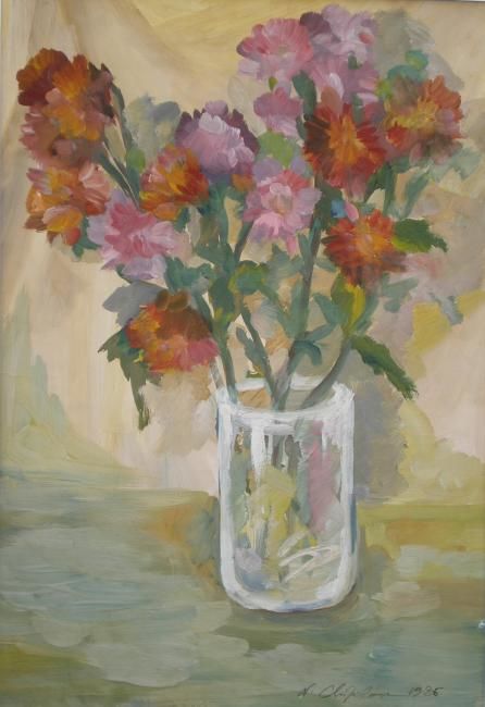 Painting titled "Bouquet" by Atelier N N . Art Store By Nat, Original Artwork, Oil