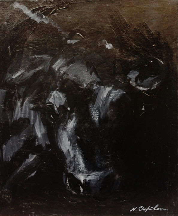 Peinture intitulée "La vache dans la nu…" par Atelier N N . Art Store By Nat, Œuvre d'art originale, Acrylique