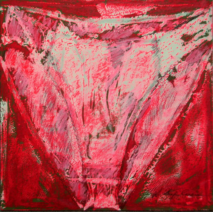 「Red panties」というタイトルの絵画 Atelier N N . Art Store By Natによって, オリジナルのアートワーク, アクリル