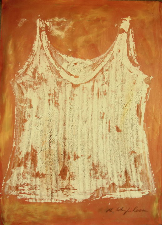 Painting titled "Orange Gold undersh…" by Atelier N N . Art Store By Nat, Original Artwork, Acrylic