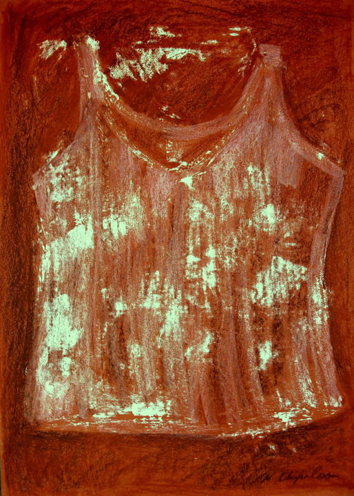 Ζωγραφική με τίτλο "Red undershirt 1" από Atelier N N . Art Store By Nat, Αυθεντικά έργα τέχνης, Ακρυλικό
