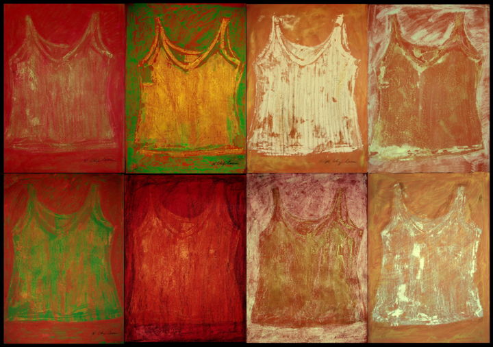 Peinture intitulée "Undershirts mix X 8…" par Atelier N N . Art Store By Nat, Œuvre d'art originale, Acrylique