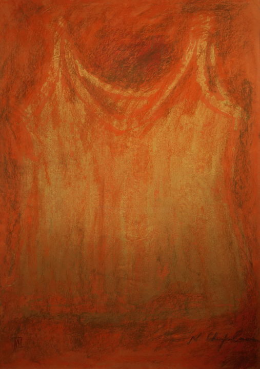 Malerei mit dem Titel "Orange gold undersh…" von Atelier N N . Art Store By Nat, Original-Kunstwerk, Acryl