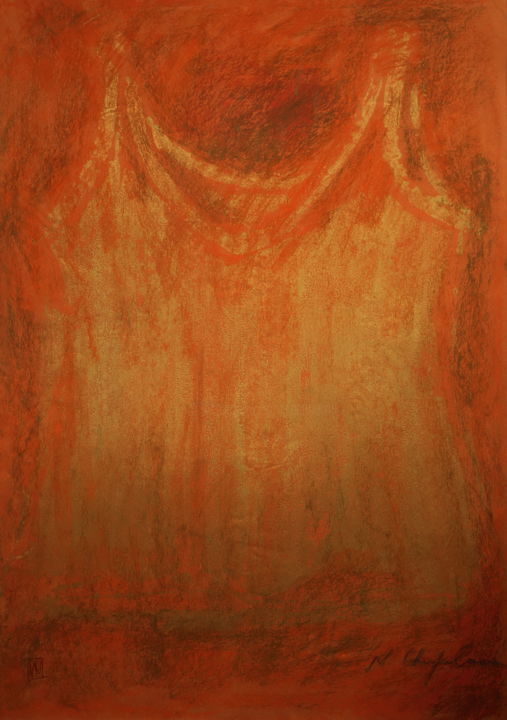 Painting titled "Orange gold undersh…" by Atelier N N . Art Store By Nat, Original Artwork, Acrylic