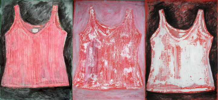 「Pink undershirts tr…」というタイトルの絵画 Atelier N N . Art Store By Natによって, オリジナルのアートワーク, アクリル