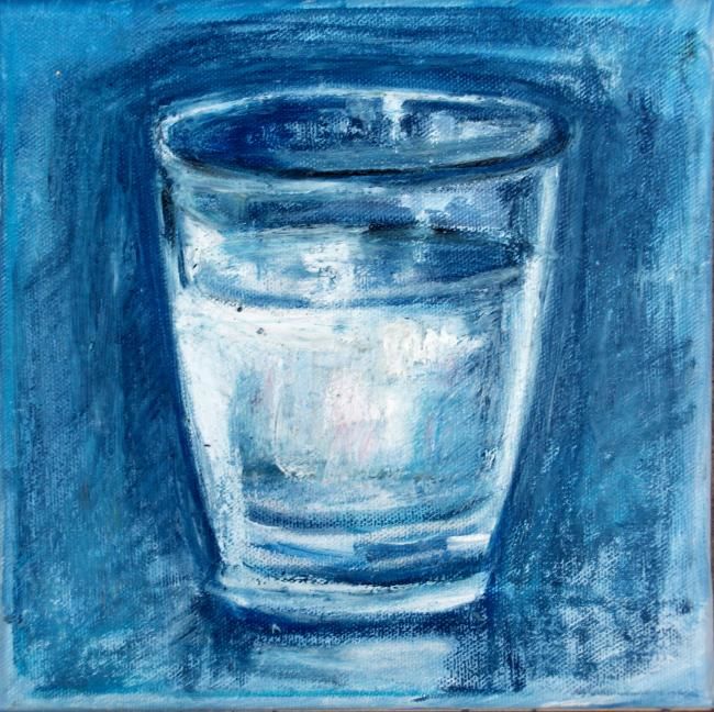 Pintura intitulada "Verre d'eau 7" por Atelier N N . Art Store By Nat, Obras de arte originais, Óleo