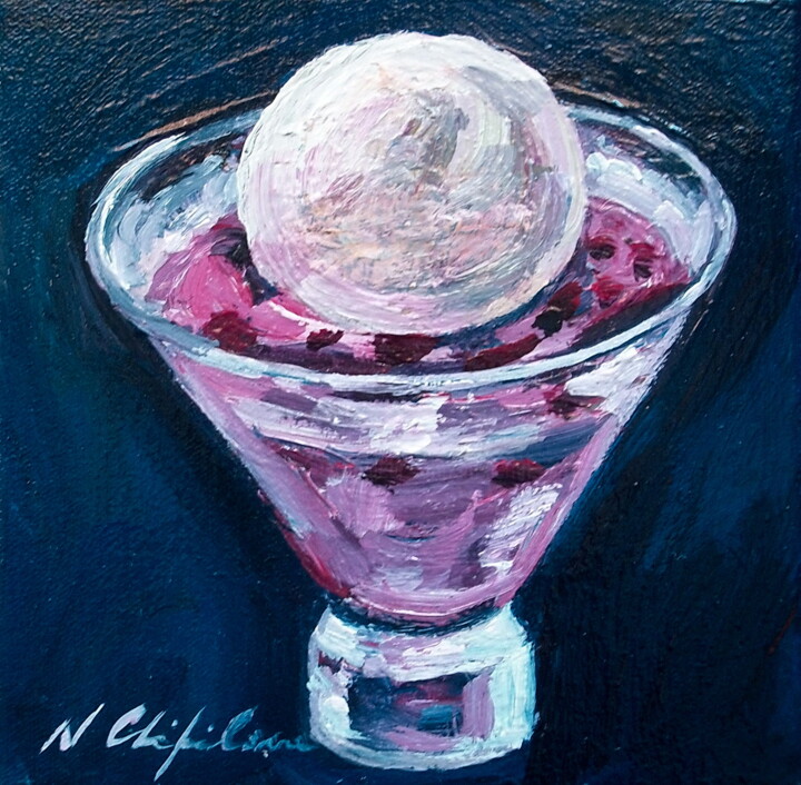 Painting titled "Coupe de glace" by Atelier N N . Art Store By Nat, Original Artwork, Acrylic Mounted on Wood Stretcher frame