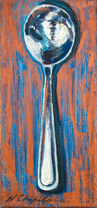 Painting titled "Chinese spoon" by Atelier N N . Art Store By Nat, Original Artwork, Acrylic Mounted on Wood Stretcher frame