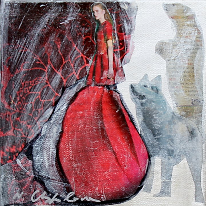 Collagen mit dem Titel "La reine des neiges…" von Atelier N N . Art Store By Nat, Original-Kunstwerk