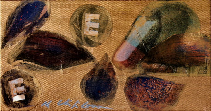 Collages intitulée "Eyes" par Atelier N N . Art Store By Nat, Œuvre d'art originale, Découpages
