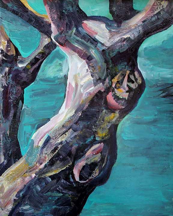 Pintura intitulada "Dancing tree" por Atelier N N . Art Store By Nat, Obras de arte originais, Acrílico
