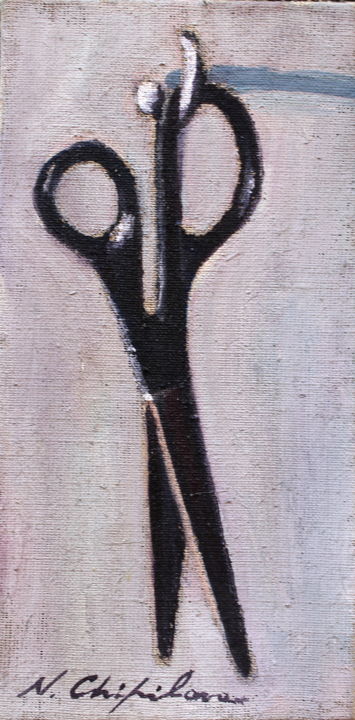 Peinture intitulée "Gros ciseaux" par Atelier N N . Art Store By Nat, Œuvre d'art originale, Acrylique